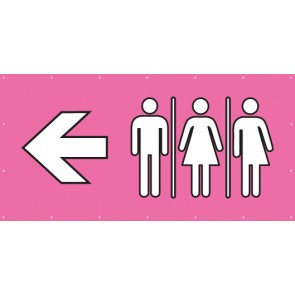 Banner Festivalbanner WC Herren · Damen · Transgender links | rosa