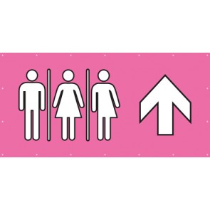 Banner Festivalbanner WC Herren · Damen · Transgender geradeaus | rosa