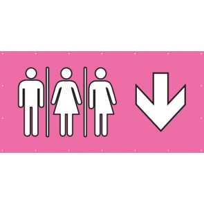 Banner Festivalbanner WC Herren · Damen · Transgender hier | rosa