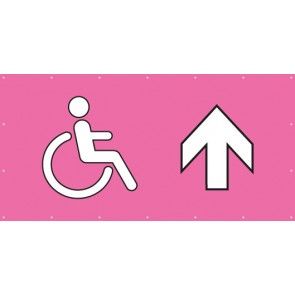 Banner Festivalbanner WC behindertengerecht geradeaus | rosa