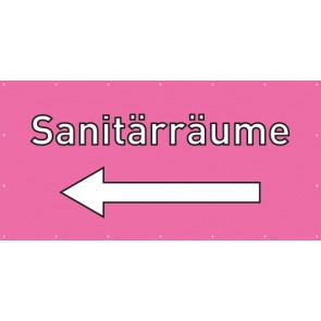 Banner Festivalbanner Sanitärräume links | rosa