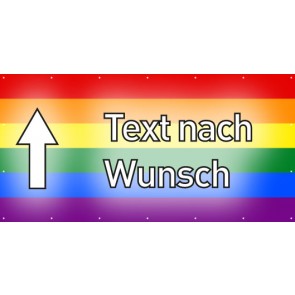 Banner Festivalbanner Wunschtext geradeaus | regenbogenfarben