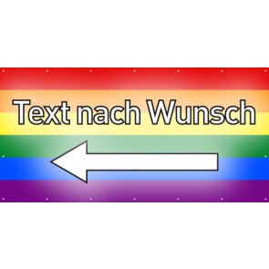 Banner Festivalbanner Wunschtext links | regenbogenfarben