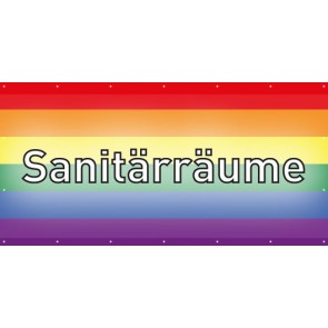 Banner Festivalbanner Sanitärräume | regenbogenfarben