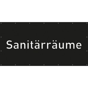 Banner Festivalbanner Sanitärräume | schwarz