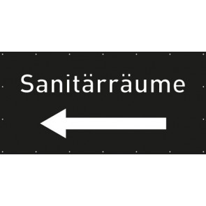 Banner Festivalbanner Sanitärräume links | schwarz