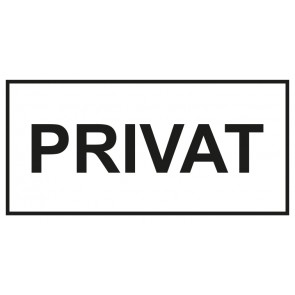 Tür-Schild PRIVAT | weiss · schwarz · selbstklebend