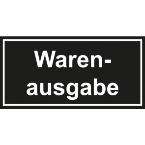Tür-Schild Warenausgabe | schwarz · weiss