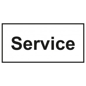 Tür-Schild Service | weiss · schwarz · selbstklebend