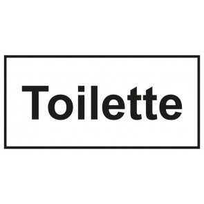 Tür-Schild Toilette | weiss · schwarz · selbstklebend