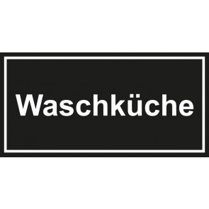 Tür-Schild Waschküche | schwarz · weiss · MAGNETSCHILD