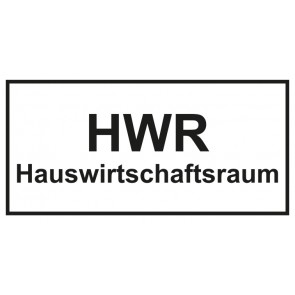 Tür-Aufkleber Hauswirtschaftsraum_HWR | weiss · schwarz