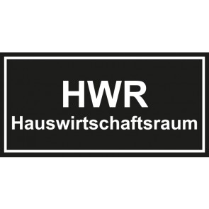 Tür-Aufkleber Hauswirtschaftsraum_HWR | schwarz · weiss