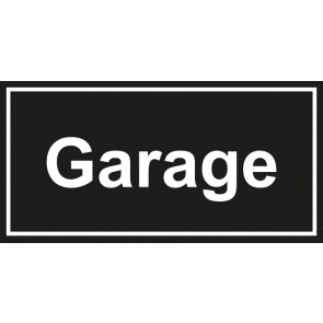 Tür-Schild Garage | schwarz · weiss · selbstklebend