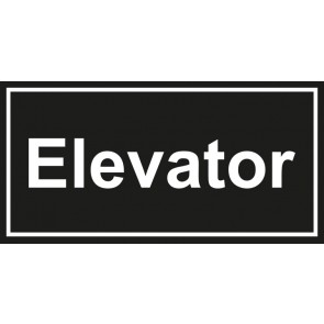 Tür-Schild Elevator | schwarz · weiss · selbstklebend