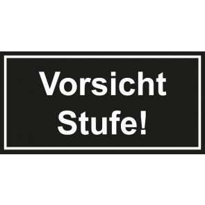 Tür-Schild Vorsicht Stufe! | schwarz · weiss · MAGNETSCHILD