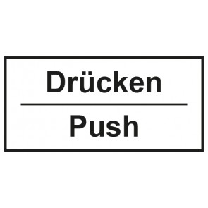Tür-Schild Drücken Push | weiss · schwarz · MAGNETSCHILD