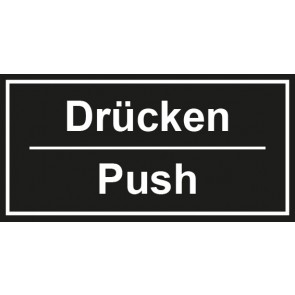 Tür-Schild Drücken Push | schwarz · weiss