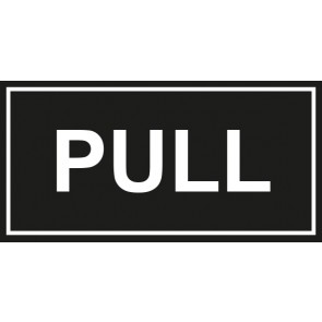 Tür-Schild PULL | schwarz · weiss · selbstklebend
