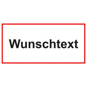 Tür-Schild Wunschtext | weiss · rot · MAGNETSCHILD