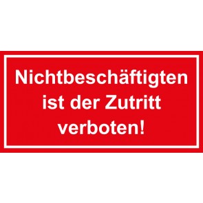 Tür-Schild Nichtbeschäftigten ist der Zutritt verboten | rot · weiss · MAGNETSCHILD