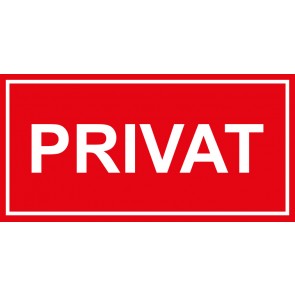 Tür-Schild PRIVAT | rot · weiss · selbstklebend