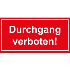 Tür-Schild Durchgang verboten | rot · weiss · MAGNETSCHILD