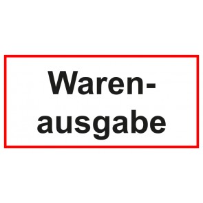 Tür-Schild Warenausgabe | weiss · rot