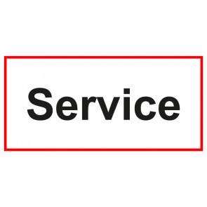 Tür-Schild Service | weiss · rot · selbstklebend