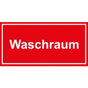 Tür-Schild Waschraum | rot · weiss · MAGNETSCHILD
