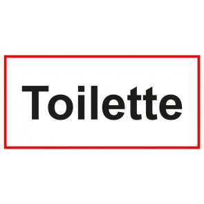 Tür-Aufkleber Toilette | weiss · rot | stark haftend