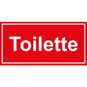 Tür-Aufkleber Toilette | rot · weiss | stark haftend