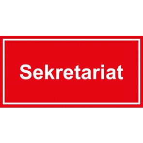 Tür-Schild Sekretariat | rot · weiss · selbstklebend