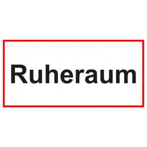 Tür-Schild Ruheraum | weiss · rot