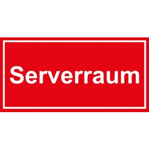 Tür-Schild Serverraum | rot · weiss