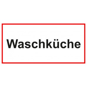 Tür-Schild Waschküche | weiss · rot · MAGNETSCHILD