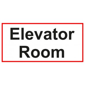 Tür-Schild Elevator Room | weiss · rot
