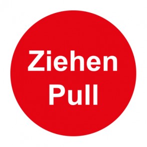 Tür-Schild rot · Ziehen / Pull · MAGNETSCHILD