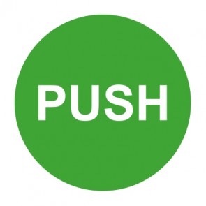 Tür-Schild grün · Push · selbstklebend