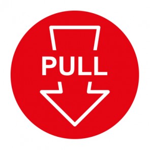 Tür-Schild rot · PULL mit Pfeil · MAGNETSCHILD