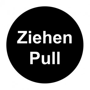 Tür-Schild schwarz · Ziehen / Pull