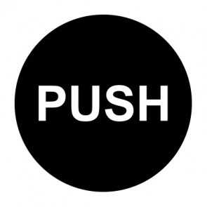 Tür-Schild schwarz · Push · selbstklebend