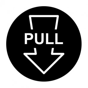 Tür-Schild schwarz · PULL mit Pfeil · selbstklebend
