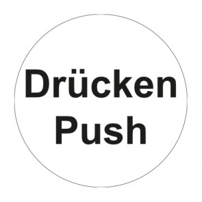Tür-Schild weiß · Drücken / Push