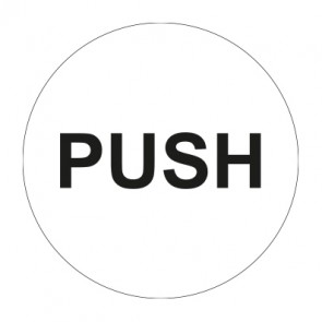 Tür-Schild weiß · Push · selbstklebend