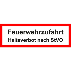Magnetschild Feuerwehrzeichen Feuerwehrzufahrt · Halteverbot nach StVO