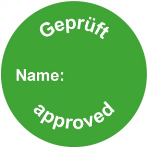 QS Zeichen Geprüft · Approved · grün | Schild