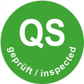 QS Zeichen QS getested · inspected · grün | Schild