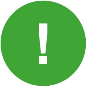 Schild QS Zeichen Ausrufezeichen · grün | selbstklebend