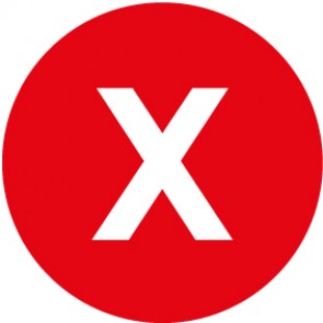 Schild QS Zeichen X · rot | selbstklebend